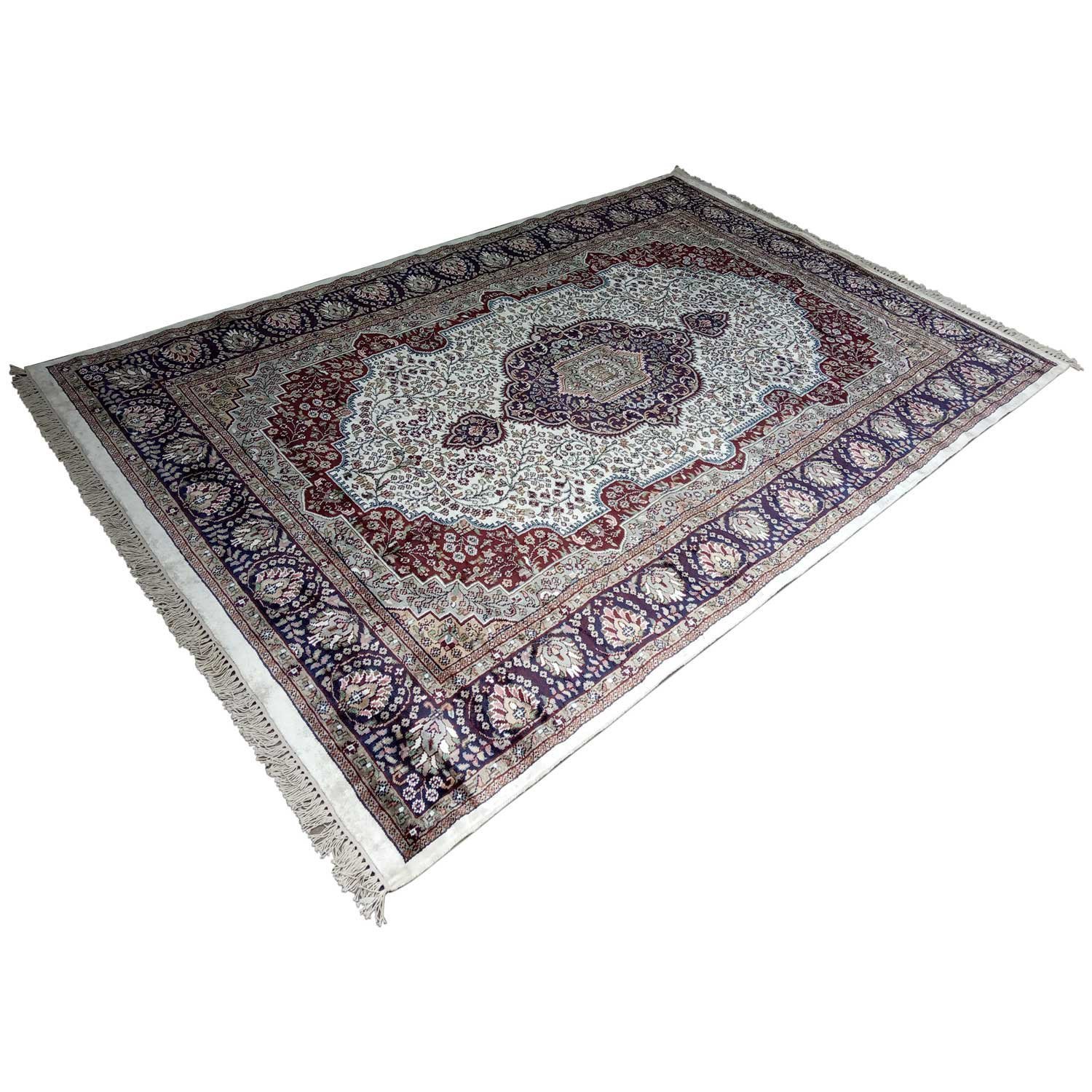 6×9 Feet Handmade Rug Royal White Hand Knotted Persian Rug - Image 4