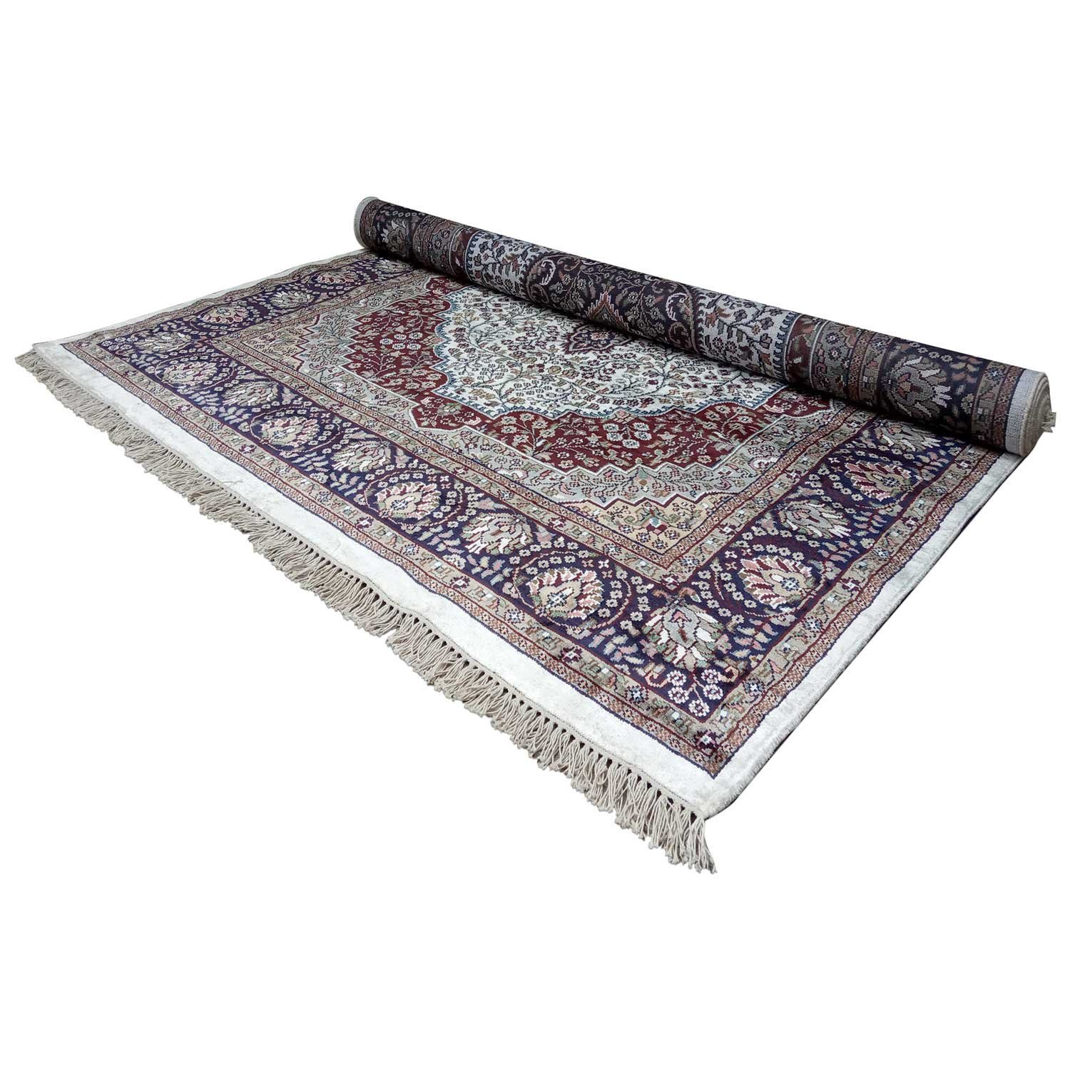 6×9 Feet Handmade Rug Royal White Hand Knotted Persian Rug - Image 2
