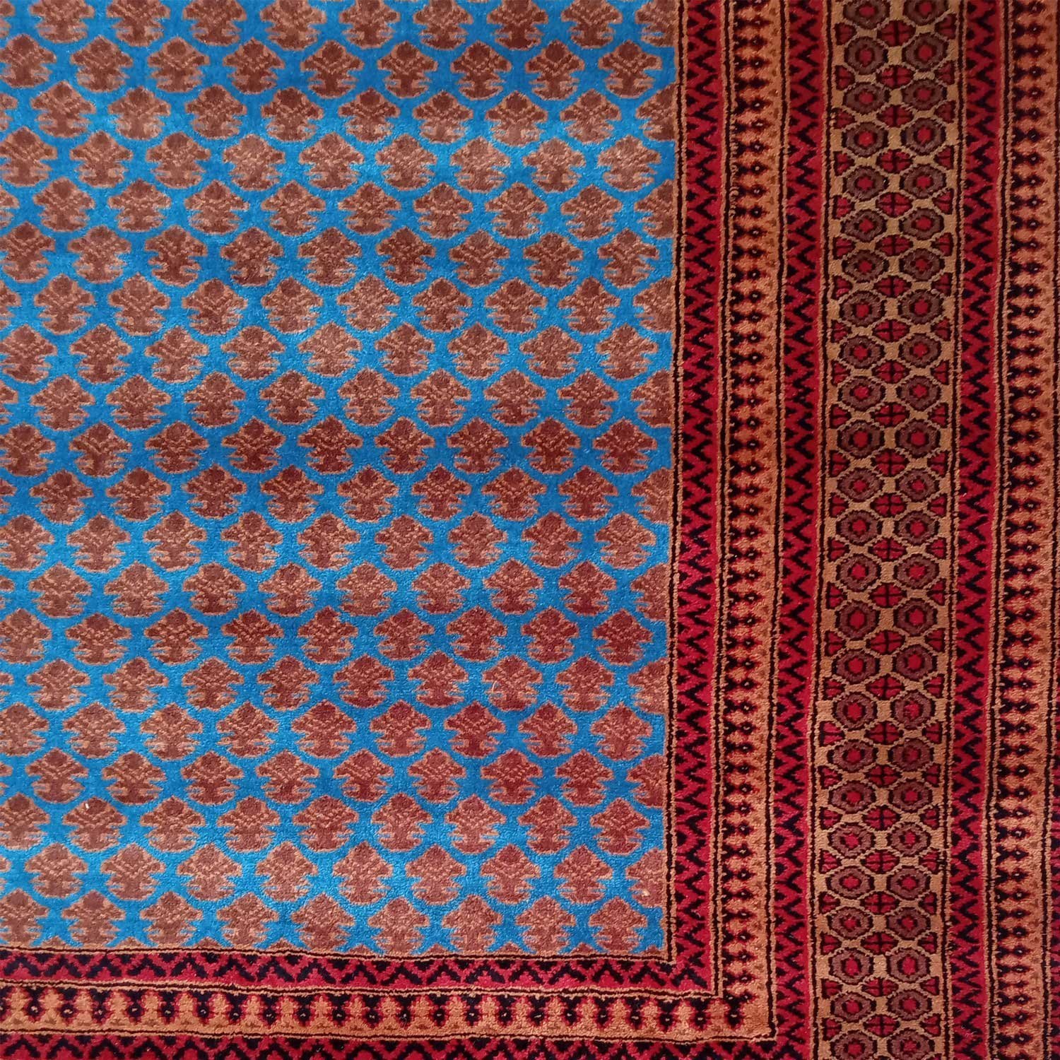 8x10 Feet Handmade Wool Rug Royal Blue Lichi Hand Knotted Rug Traditional Luxury - Image 3
