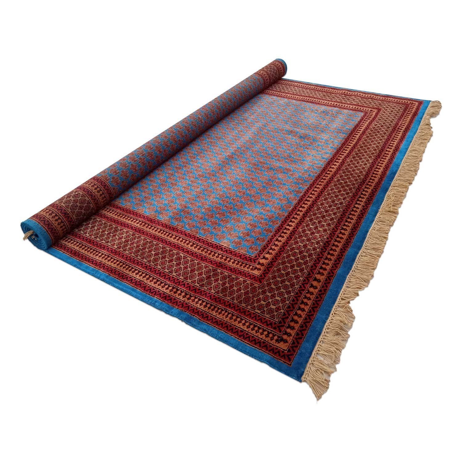 8x10 Feet Handmade Wool Rug Royal Blue Lichi Hand Knotted Rug Traditional Luxury - Image 5