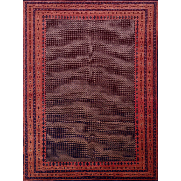 9x12 Feet Handmade Wool Rug Black Kanta Hand Knotted Rug