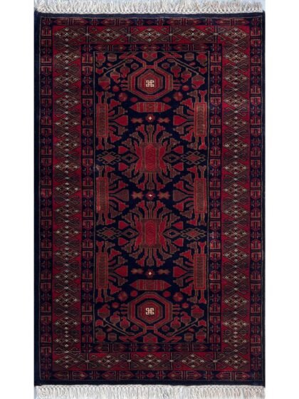 Handmade 2.5x4ft Black Kekda Tribal Wool Rug – Hand Knotted Accent Carpet