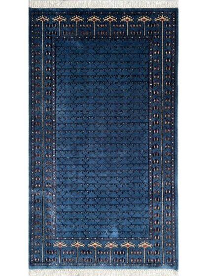 Handmade 3x5ft Parda Blue Wool Rug – Hand Knotted Traditional Area Rug for Living Room & Bedroom