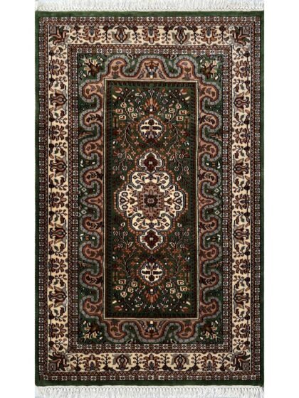 Handmade 3x5ft Floral Green Wool Rug – Hand Knotted Oriental Area Carpet for Living Room & Bedroom