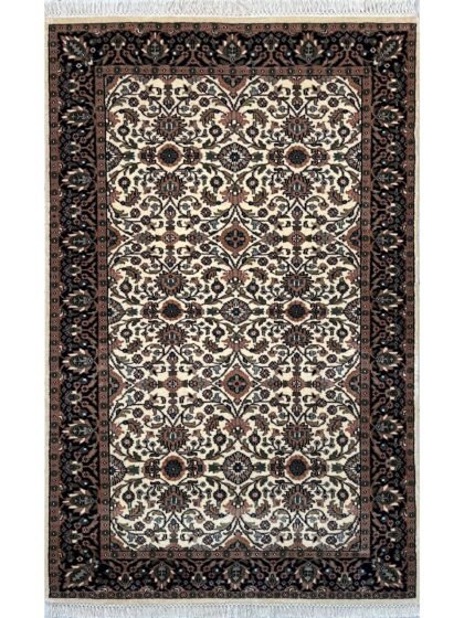 Handmade 4x6ft White Floral Wool Rug – Hand Knotted Oriental Area Carpet for Living Room & Bedroom