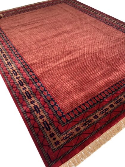 Handmade 9x12ft Red Kanta Tribal Wool Rug – Hand Knotted Large Area Rug for Living Room