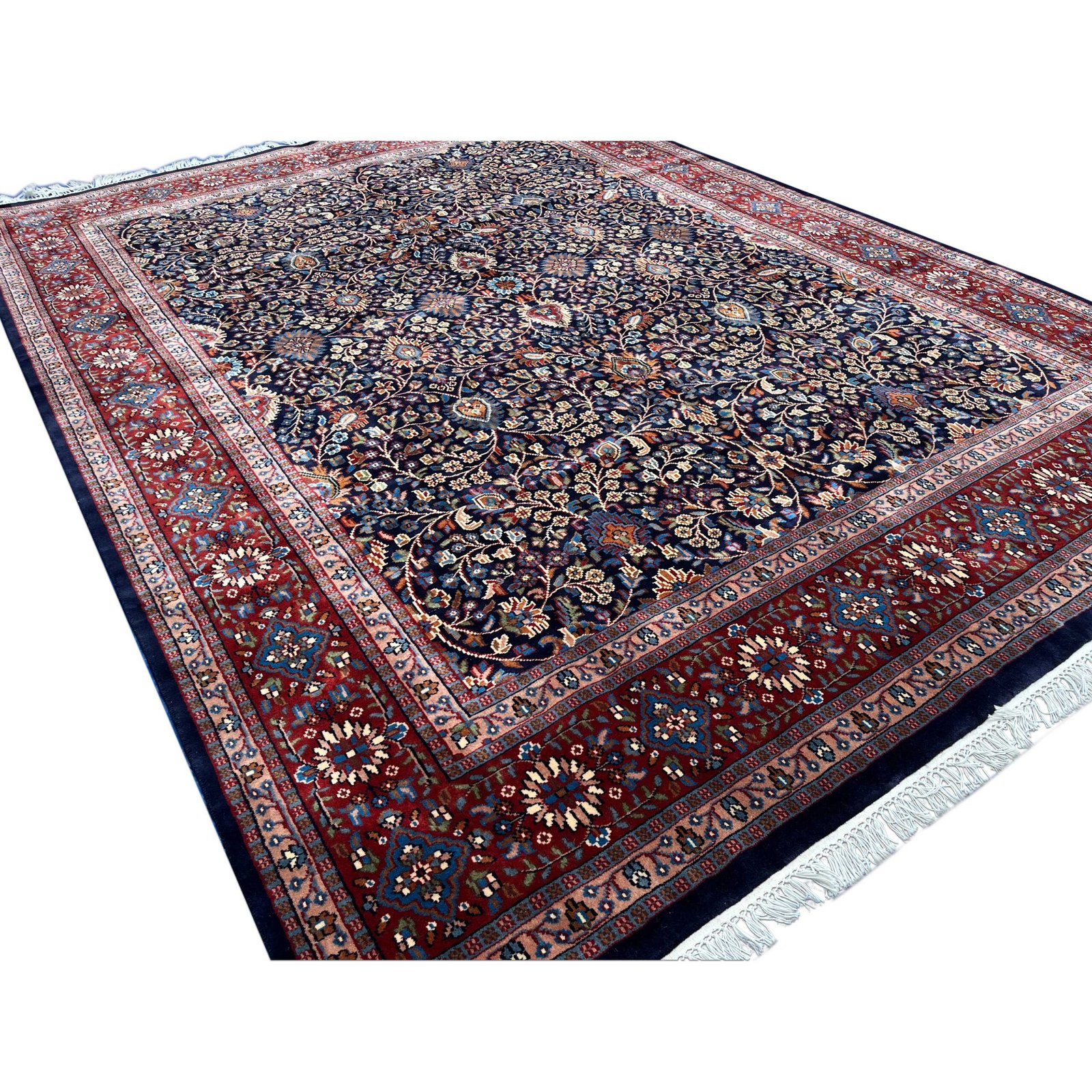Hand Knotted Wool Area Rug 9x12 Ft Black Traditional Design - Image 5