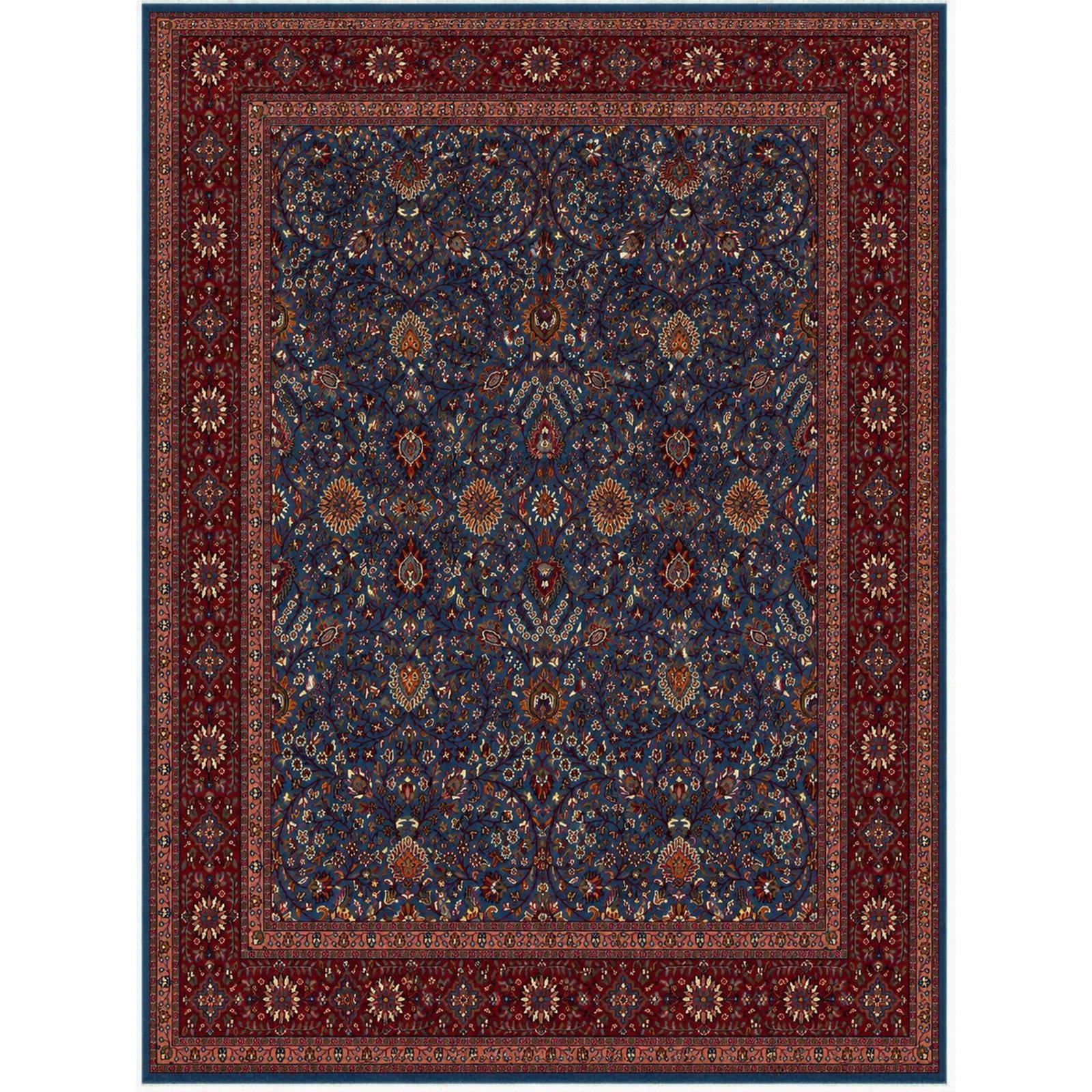 Hand Knotted Wool Area Rug 9x12 Ft Blue Traditional Design