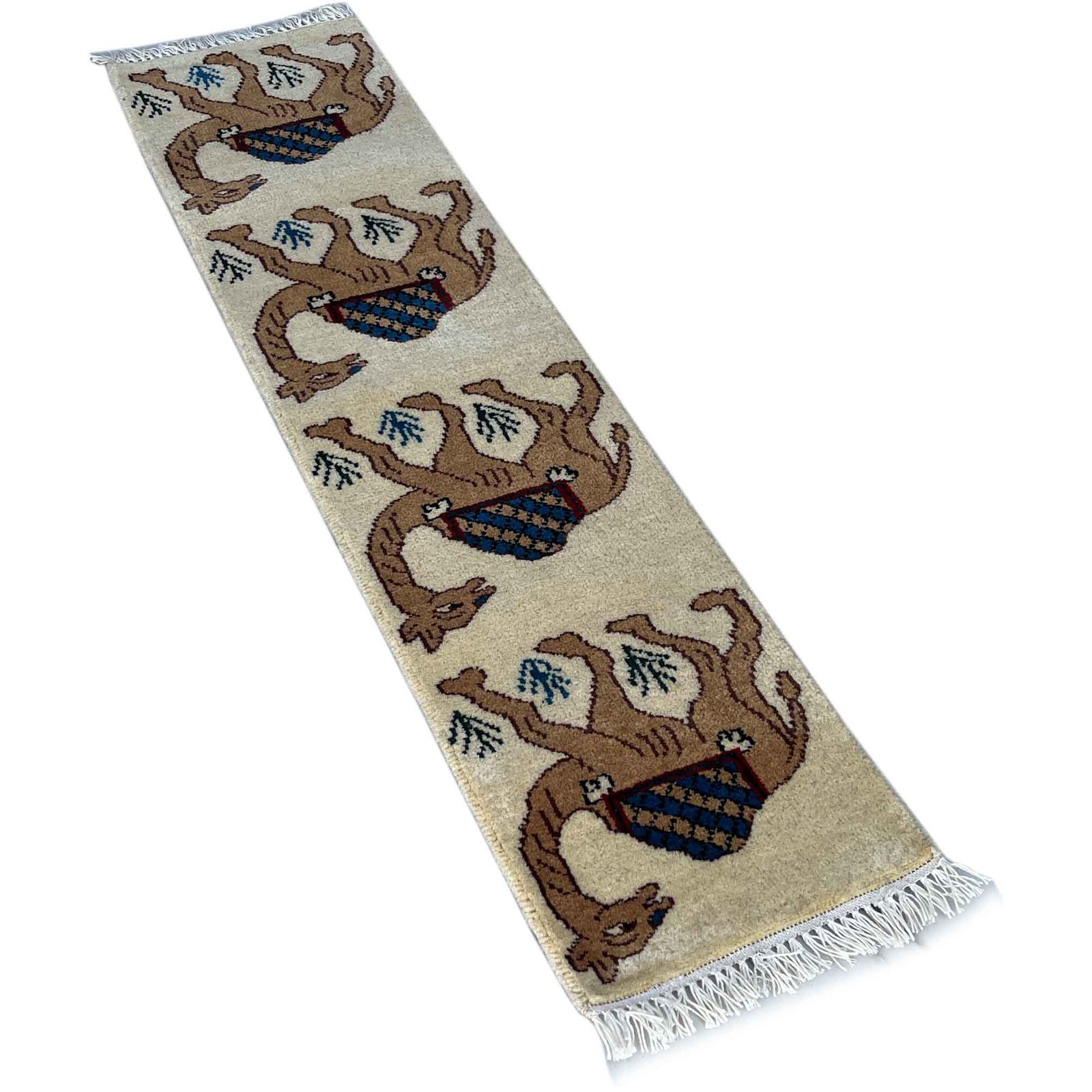 1 x 4 ft Ivory Hand-Knotted Wool Runner Rug Handmade - Image 6