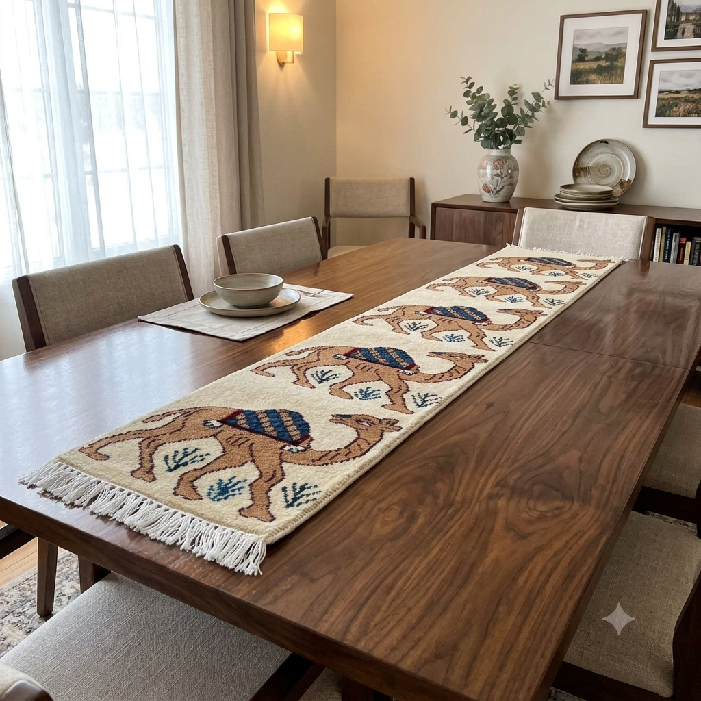 1 x 4 ft Ivory Hand-Knotted Wool Runner Rug Handmade - Image 3
